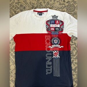 Ecko Unlimited White and Red Graphic Tee